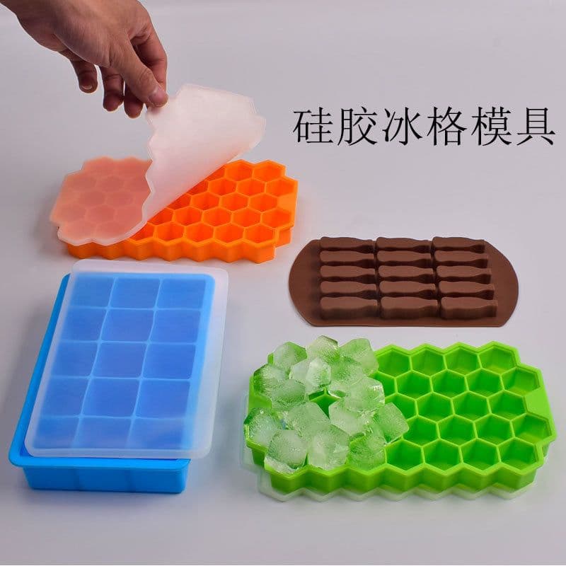 image-15-Hole Square Silicone Ice Tray with Honeycomb Mold