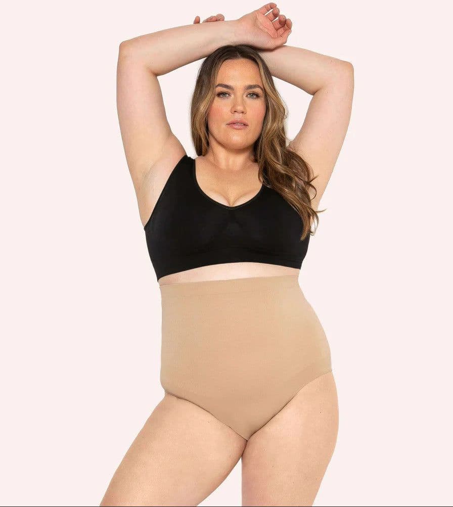 image-Women's High-Waisted Nylon Body Shaping Shorts 4XL