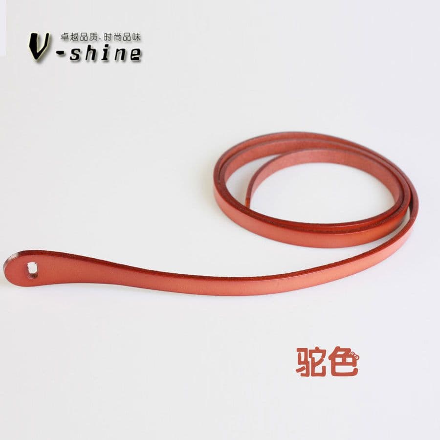 image-Women's Black Cowhide Leather Waist Belt