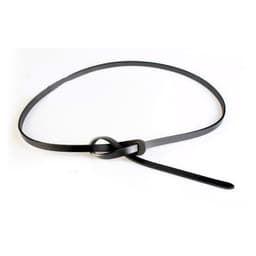 image-Women's Black Cowhide Leather Waist Belt