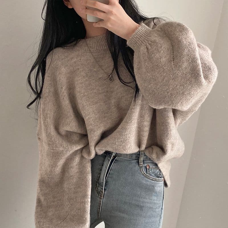 image-Women's Winter Sweater Pullover Long Sleeve Round Neck