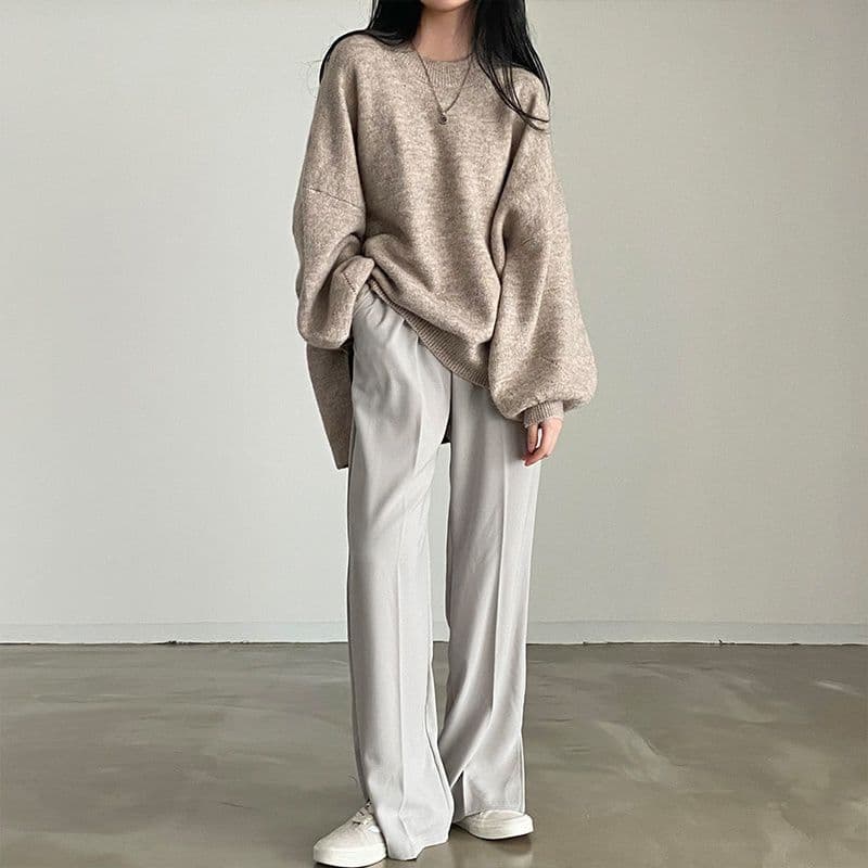 image-Women's Winter Sweater Pullover Long Sleeve Round Neck