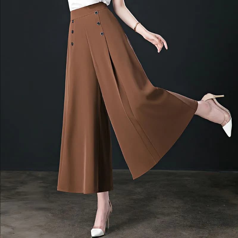 image-Women's High-Waist Wide-Leg Culottes, Caramel