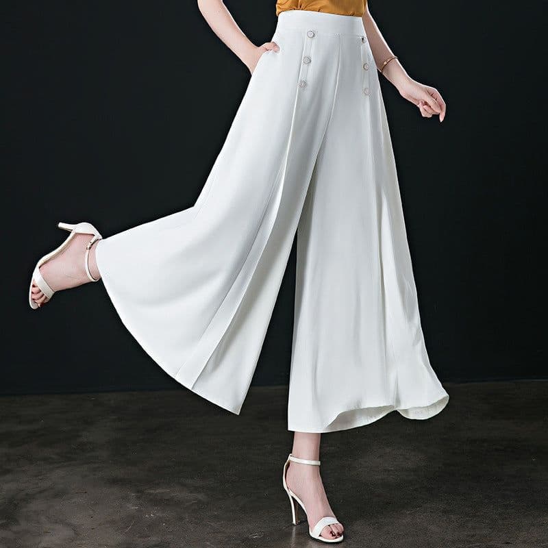 image-Women's High-Waist Wide-Leg Culottes, Caramel