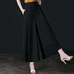 image-Women's High-Waist Wide-Leg Culottes, Caramel