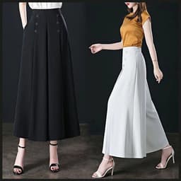 image-Women's High-Waist Wide-Leg Culottes, Caramel