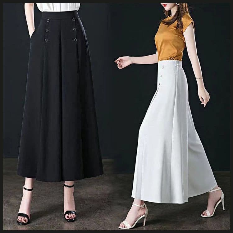 image-Women's High-Waist Wide-Leg Culottes, Caramel