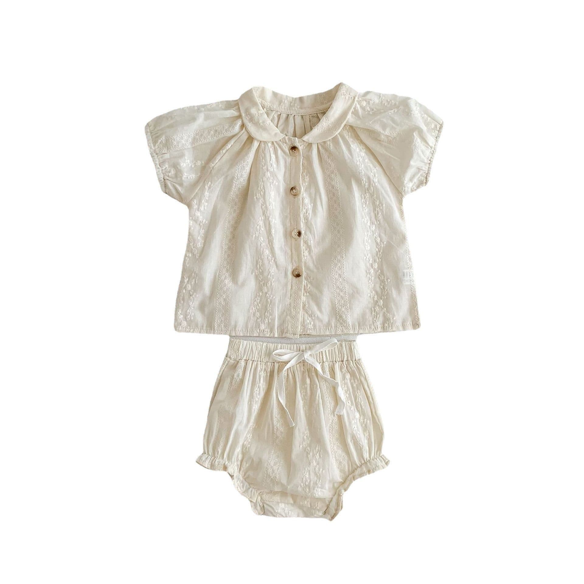 image-Yi Pocket Rice Kids Cotton Shorts Set Summer