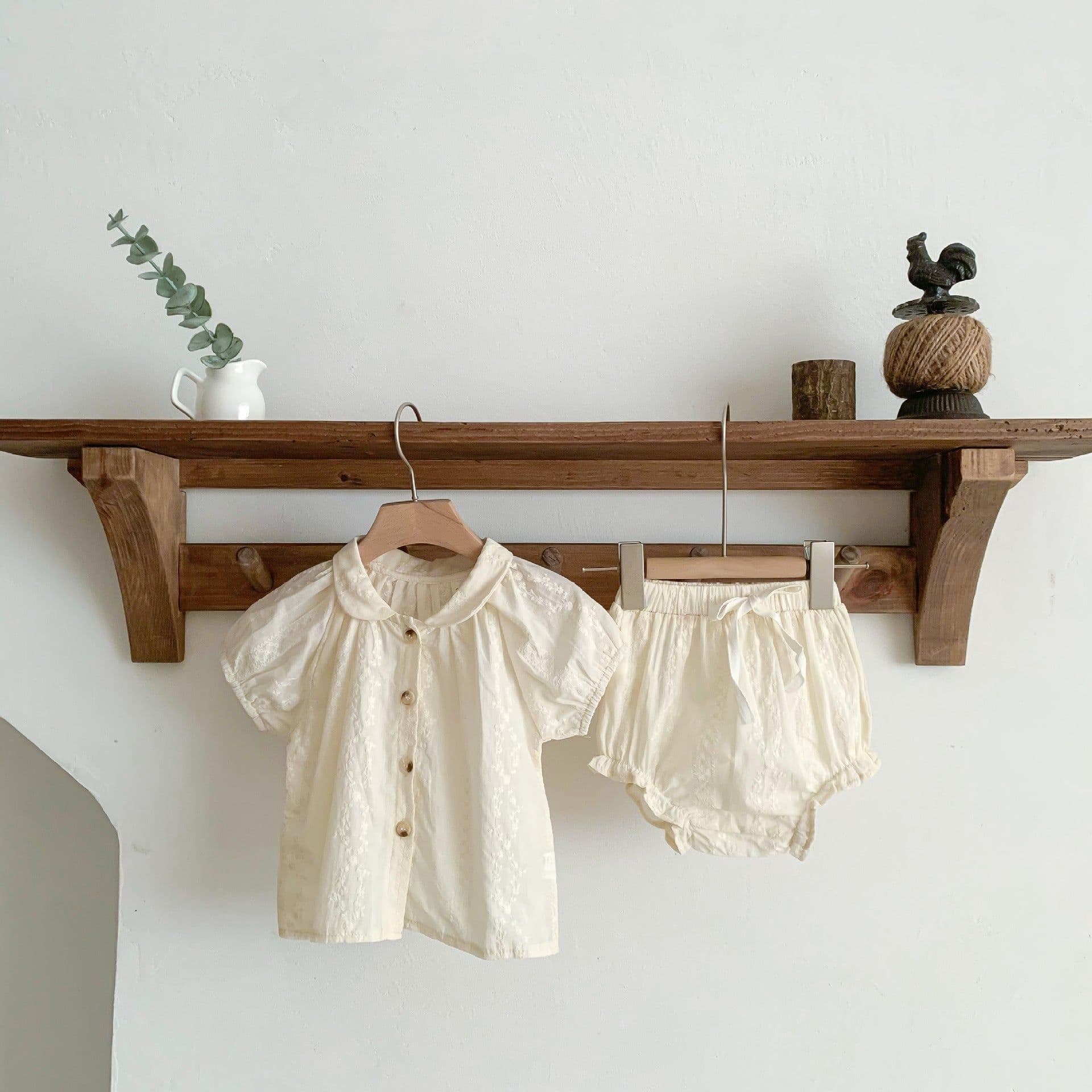 image-Yi Pocket Rice Kids Cotton Shorts Set Summer
