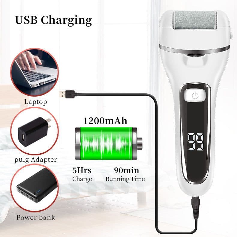 image-Electric Foot Grinder with 3 Grinding Heads & Pedicure Tools