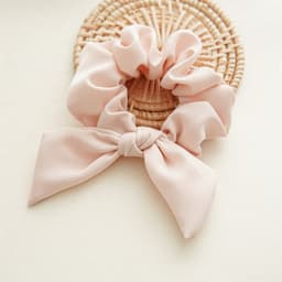 image-Simple Bow Tie Hair Tie Elastic Fabric