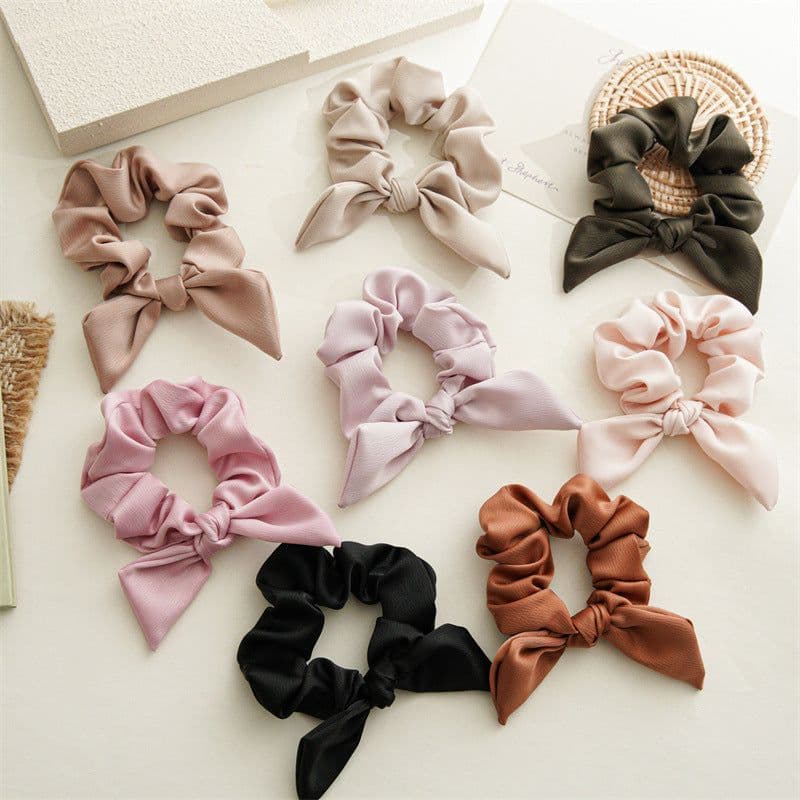 image-Simple Bow Tie Hair Tie Elastic Fabric