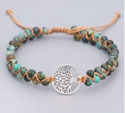 image-Raycom Tiger Eye Stone Double Row Bracelet