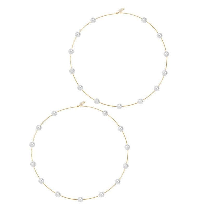 image-Cross-Border Pearl C-Shaped Earrings for Women