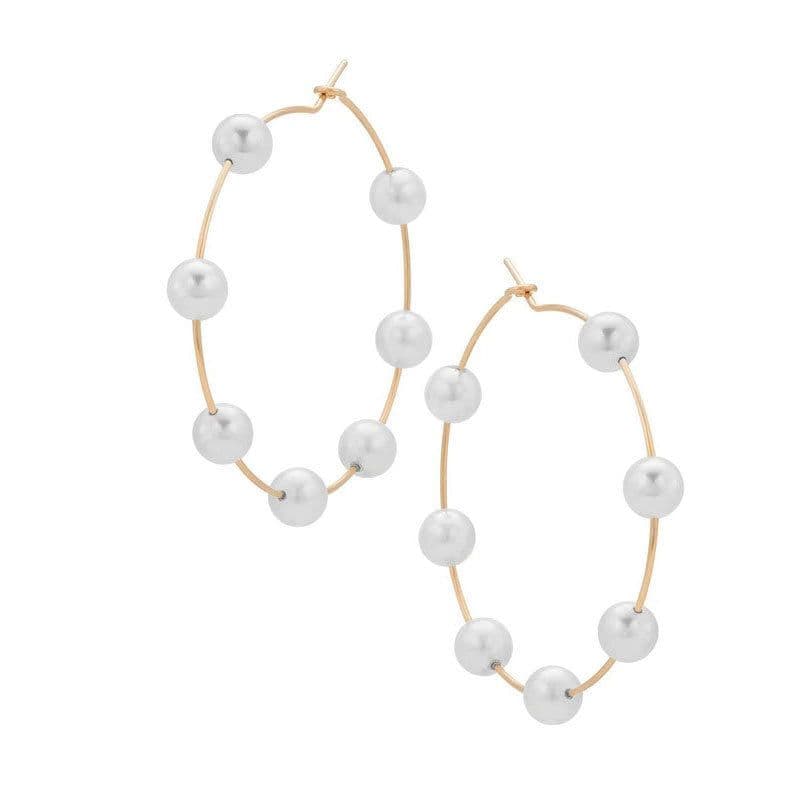 image-Cross-Border Pearl C-Shaped Earrings for Women