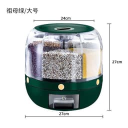 image-Rice Bucket Divided Rotating Grain Storage Box
