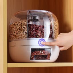 image-Rice Bucket Divided Rotating Grain Storage Box