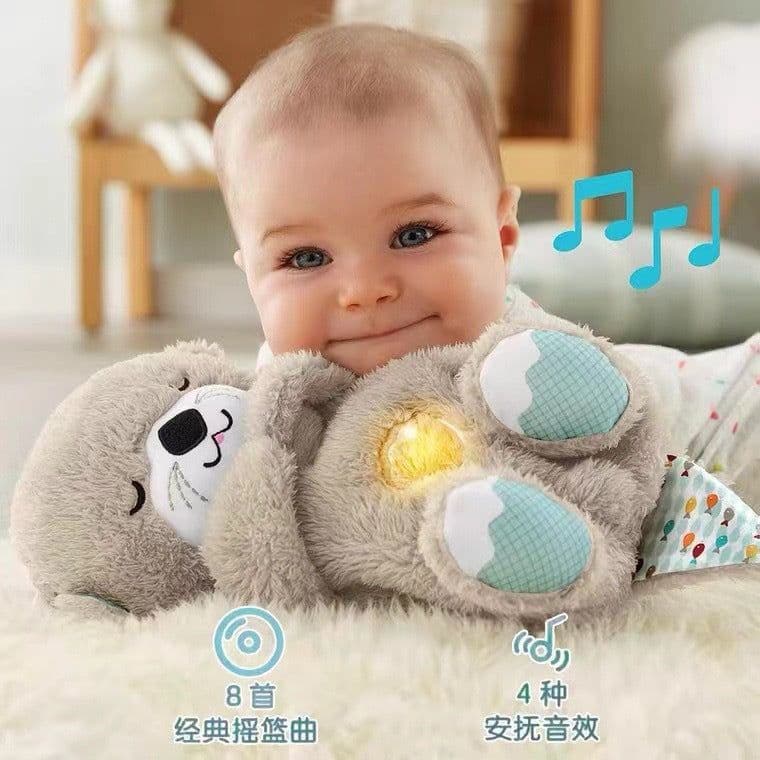 image-Breathing Otter Plush Doll with Light and Sound