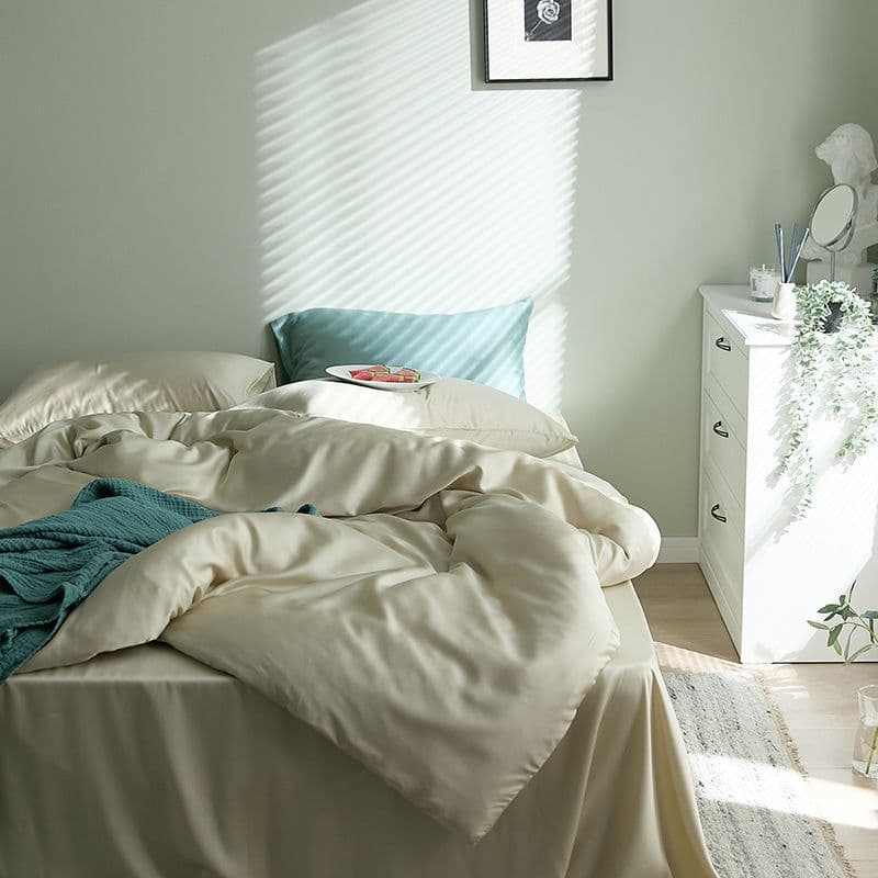 image-60-Count Tencel Four-Piece Bedding Set, Ice Silk Sheets