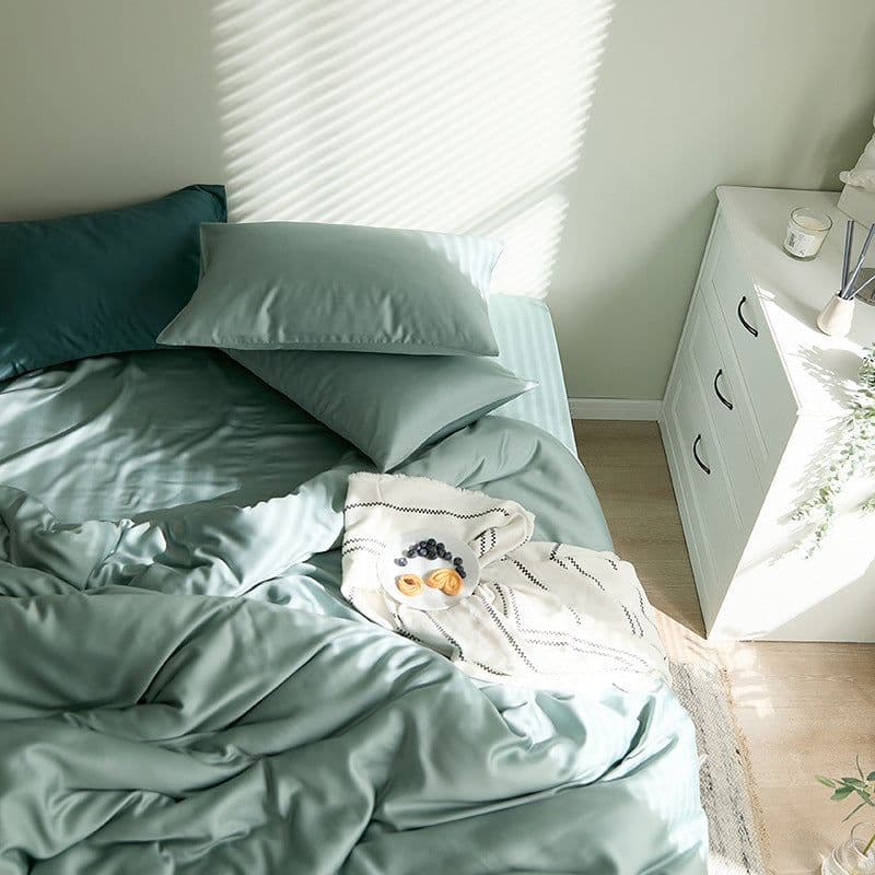 image-60-Count Tencel Four-Piece Bedding Set, Ice Silk Sheets