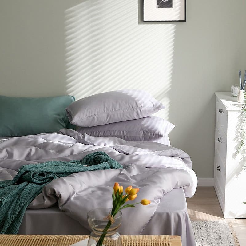 image-60-Count Tencel Four-Piece Bedding Set, Ice Silk Sheets