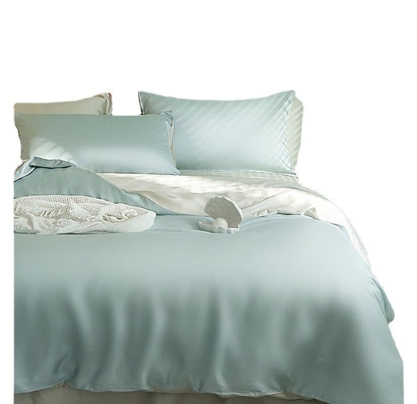 image-60-Count Tencel Four-Piece Bedding Set, Ice Silk Sheets