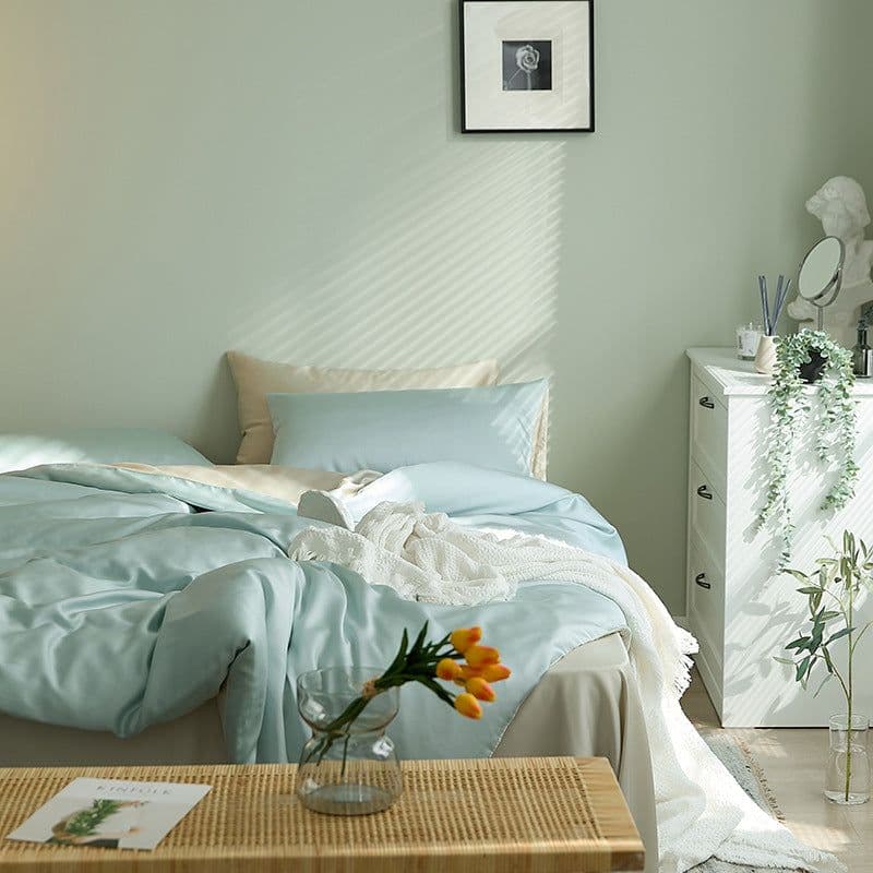 image-60-Count Tencel Four-Piece Bedding Set, Ice Silk Sheets
