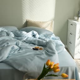 image-60-Count Tencel Four-Piece Bedding Set, Ice Silk Sheets