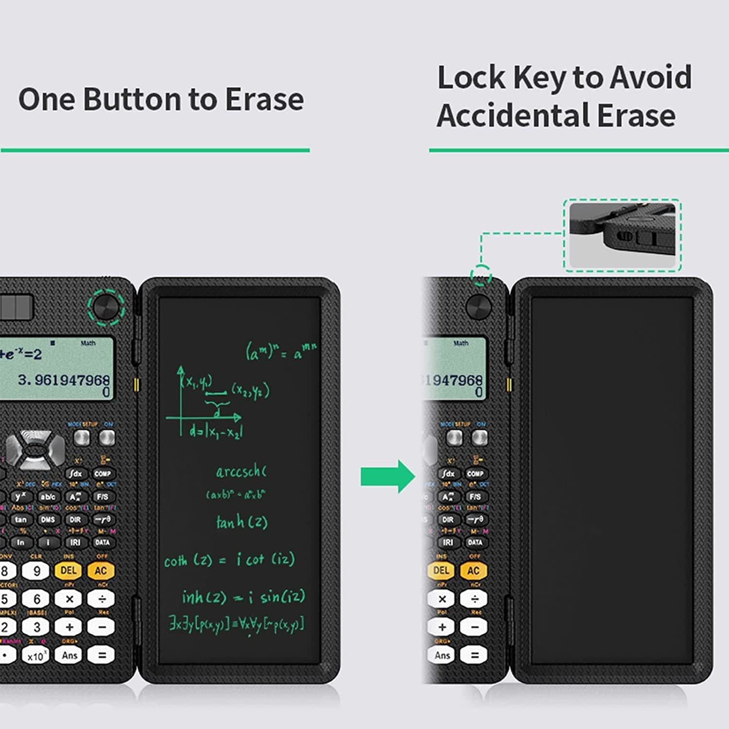 image-Solar Scientific Calculator with LCD Notepad 417 Functions