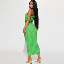 image-Sleeveless Chest-Wrap Slim Fit Long Skirt Suit