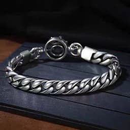 image-Cuban Bracelet King Crown Retro Copper Unisex