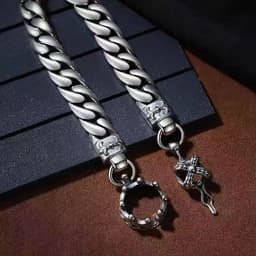 image-Cuban Bracelet King Crown Retro Copper Unisex