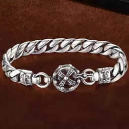 image-Cuban Bracelet King Crown Retro Copper Unisex
