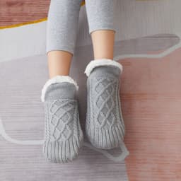 image-Floor Socks Slippers Women's Thick Velvet Thermal