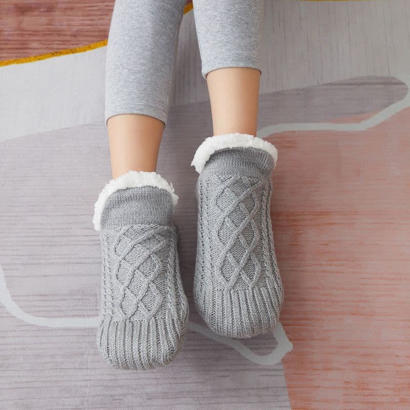 image-Floor Socks Slippers Women's Thick Velvet Thermal