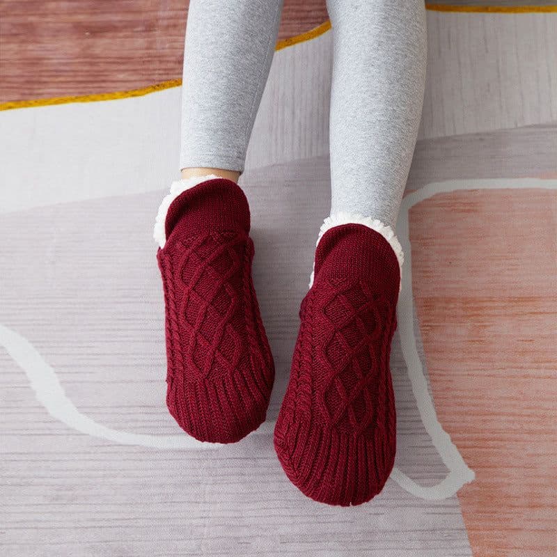 image-Floor Socks Slippers Women's Thick Velvet Thermal