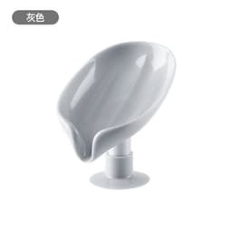 image-Soap Rack with Suction Cup, Space Gray PVC