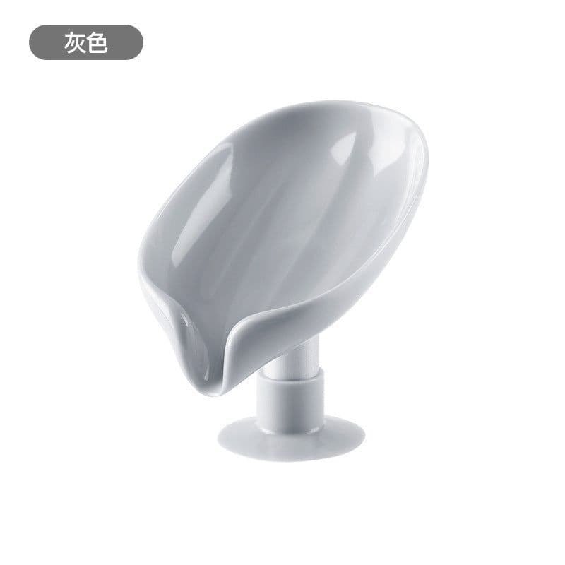 image-Soap Rack with Suction Cup, Space Gray PVC