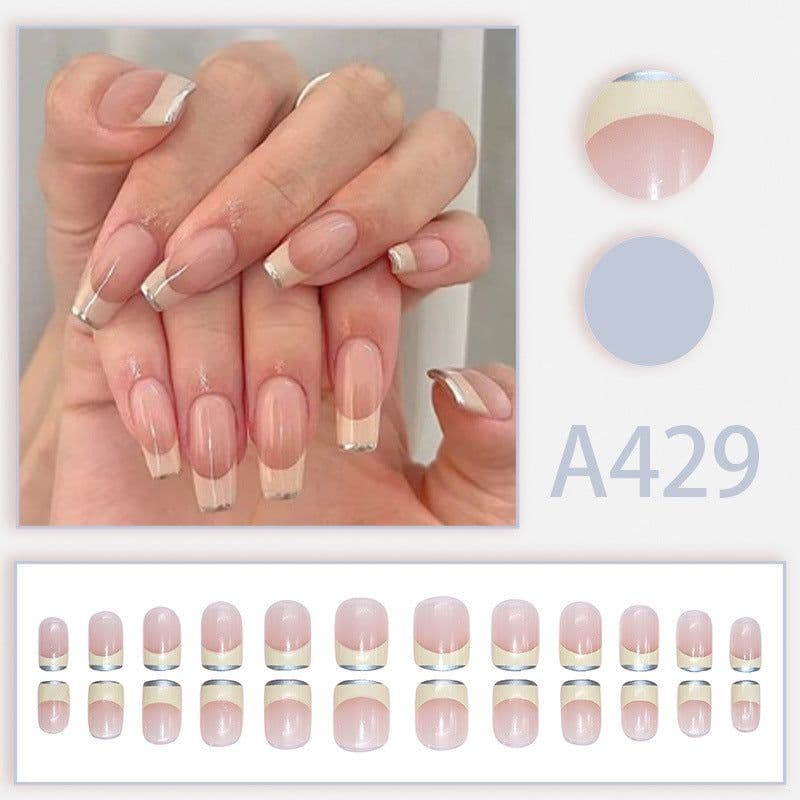 image-Aurora Armor Ballet Fake Nails with Bow Design
