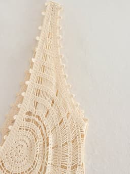 image-Summer V-Neck Crochet Hollow Polyester Dress
