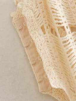 image-Summer V-Neck Crochet Hollow Polyester Dress
