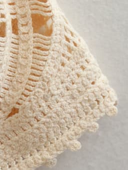 image-Summer V-Neck Crochet Hollow Polyester Dress