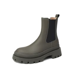 image-Bu Sheng Hua Women's Round Toe Cowhide Chimney Boots