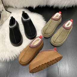 image-Women's Snow Boots Camel Sponge Cake Heel Short Barrel