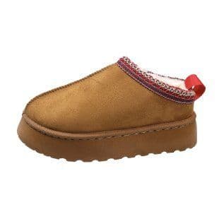 image-Women's Snow Boots Camel Sponge Cake Heel Short Barrel