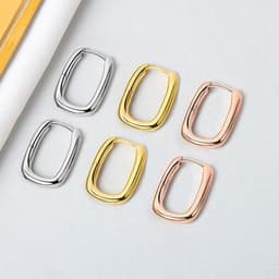 image-Rose Gold Geometric Circle Earrings ED176