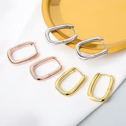 image-Rose Gold Geometric Circle Earrings ED176