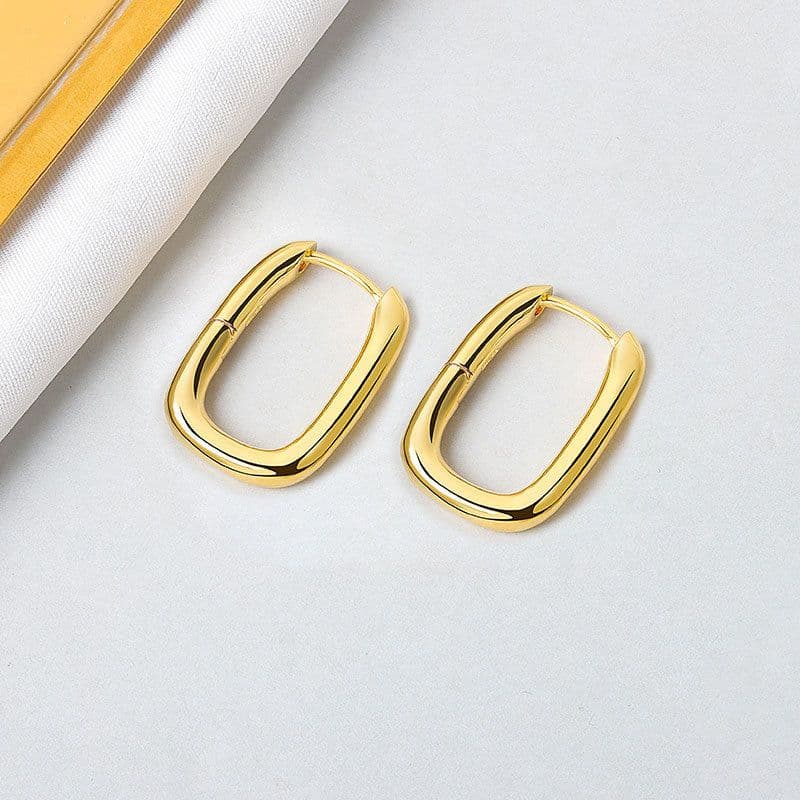 image-Rose Gold Geometric Circle Earrings ED176