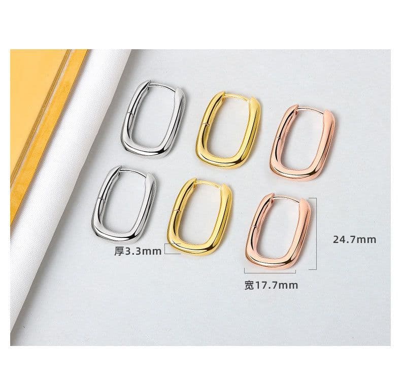 image-Rose Gold Geometric Circle Earrings ED176