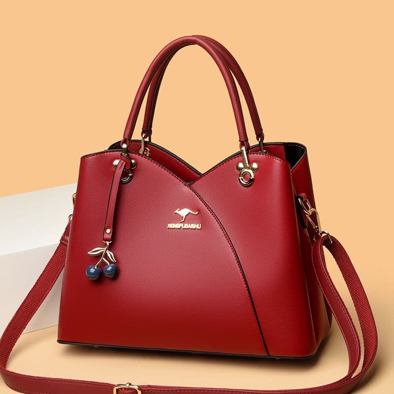 image-Women's Soft Leather Crossbody Bag Purple